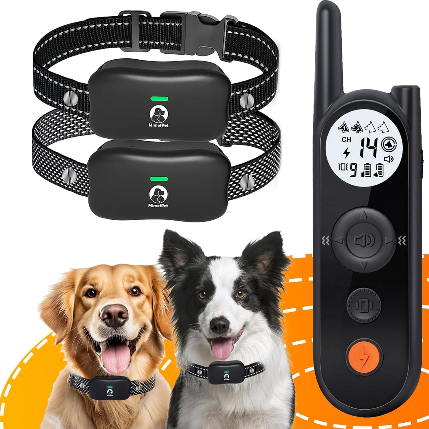 MIMOFPET Wireless Dog Fence System for 2 Dogs - Up to 3500ft Adjustable Electric Fence,Waterproof Training Collar Rechargeable,Pet Containment System for Large Medium Pets
