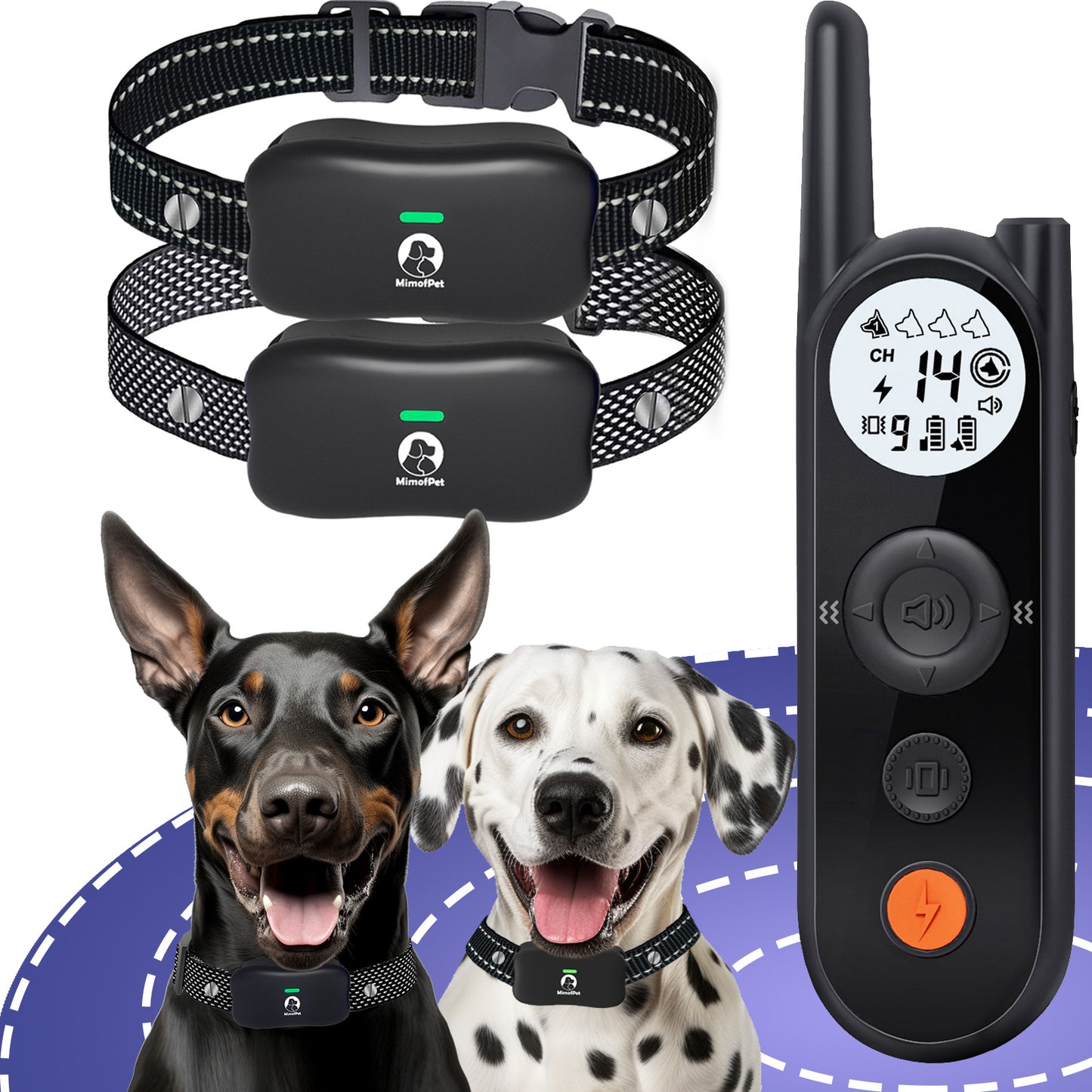 Wireless Dog Fence for 2 dogs - Covers up to 856-Acre Electric Dog Fence,6000FT Waterproof Training Collar with Remote,Rechargeable Pet Containment System with 3 Training Modes for Large Medium Dogs