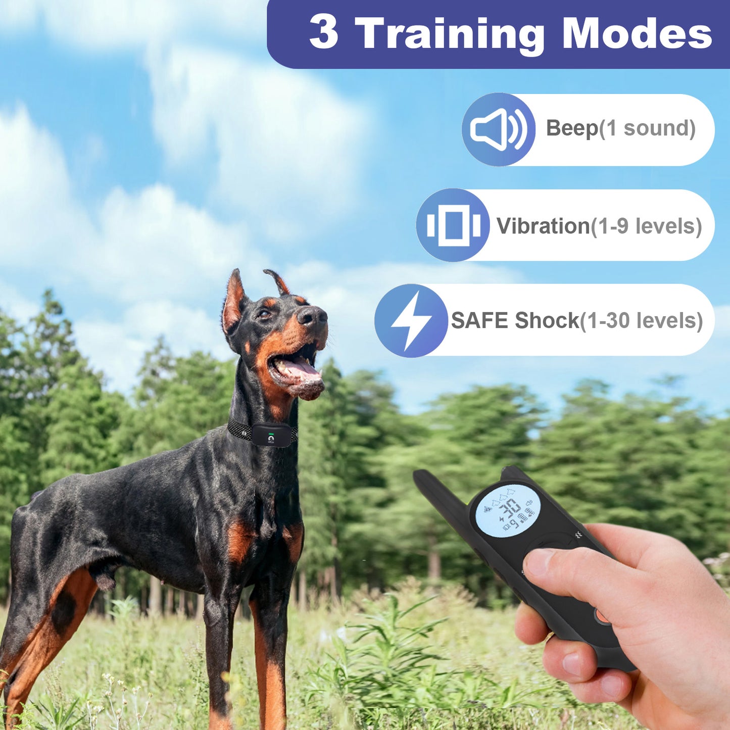 Wireless Dog Fence for 2 dogs - Covers up to 856-Acre Electric Dog Fence,6000FT Waterproof Training Collar with Remote,Rechargeable Pet Containment System with 3 Training Modes for Large Medium Dogs