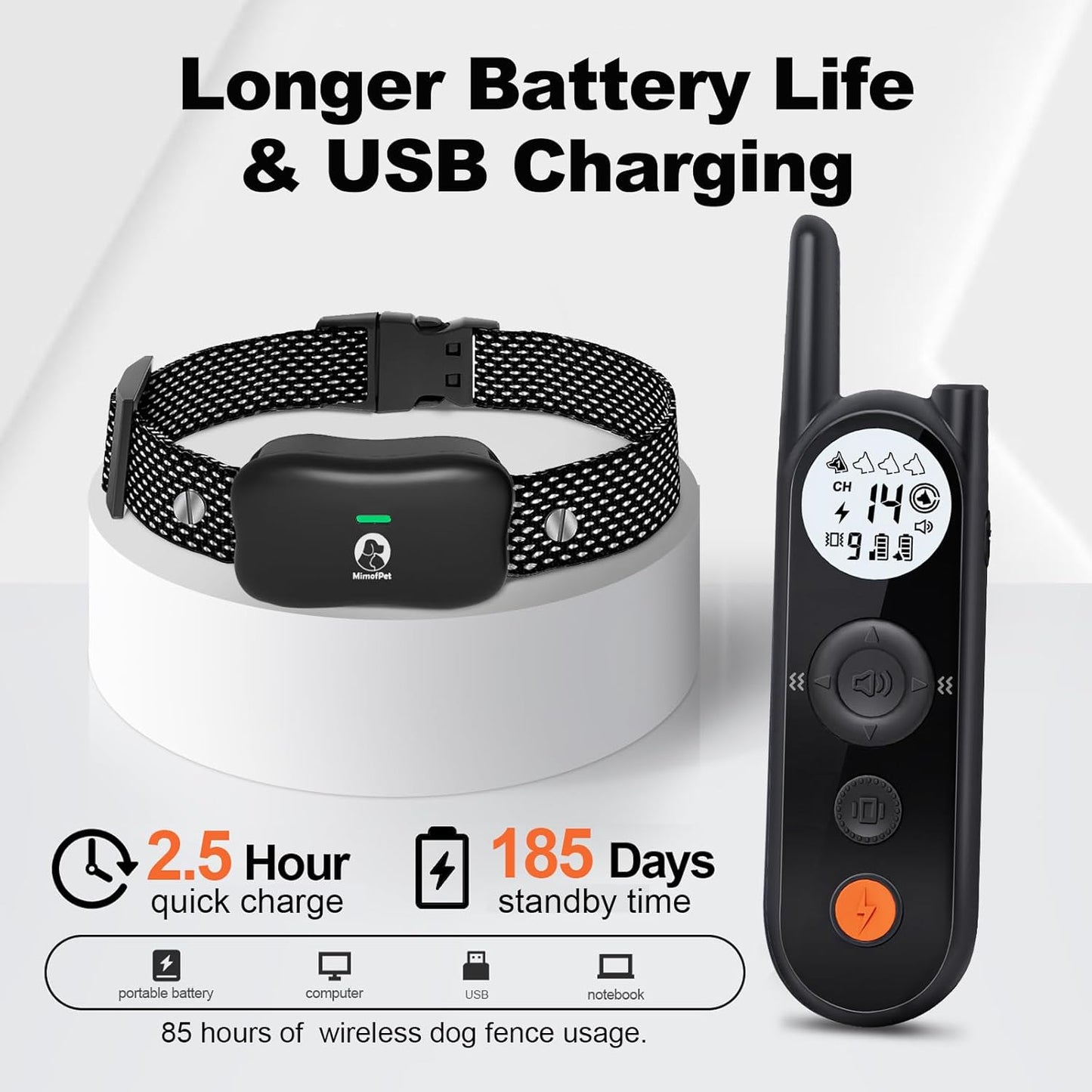 Wireless Dog Fence System with Training Remote - Up to 3500ft Adjustable Electric Fence for Dogs,Waterproof Dog Training Collar Rechargeable,Pet Containment System for Large Medium Dogs