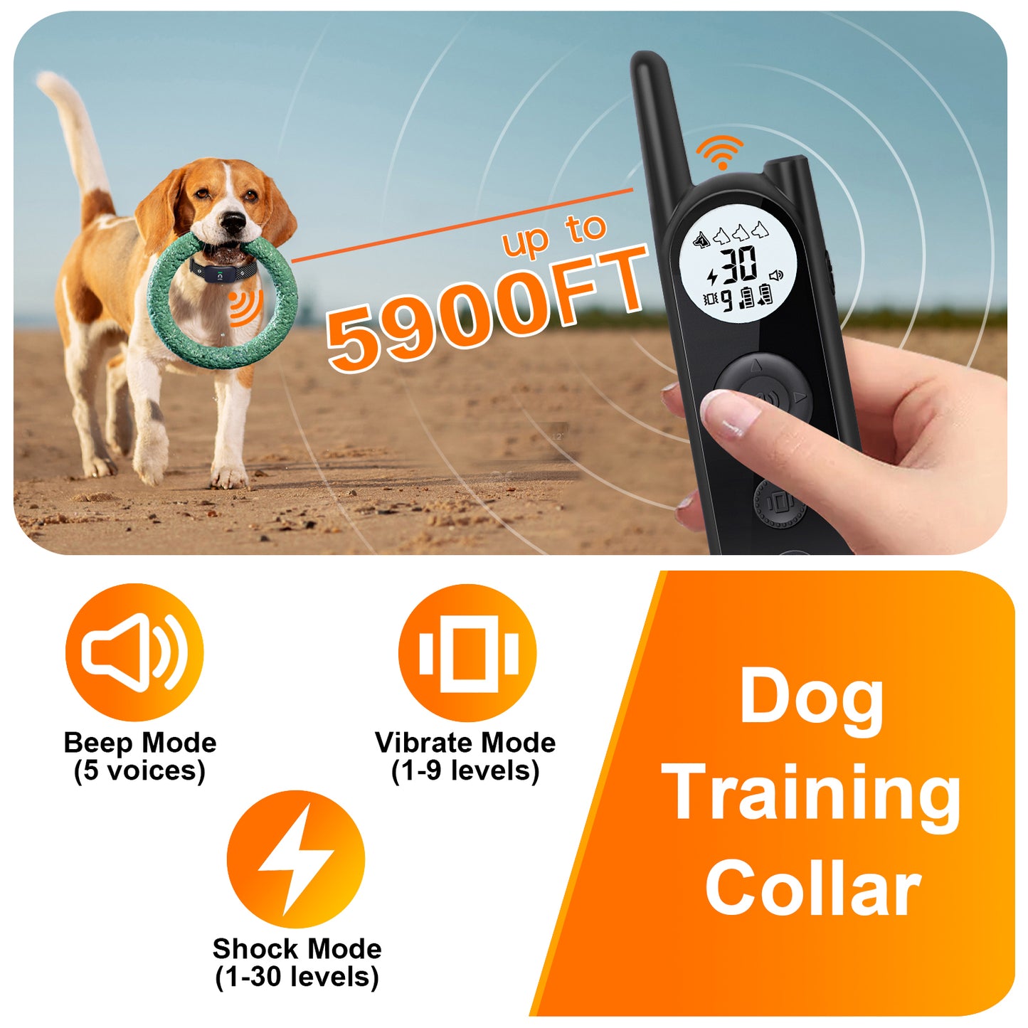 Wireless Dog Fence with Training Remote for 2 Dogs,25FT to 3500FT Electric Fence,185 Days Stand Time Dog Shock Collar with 3 Training Modes,Keypad Lock,Light and Waterproof for Large Medium Small Dog