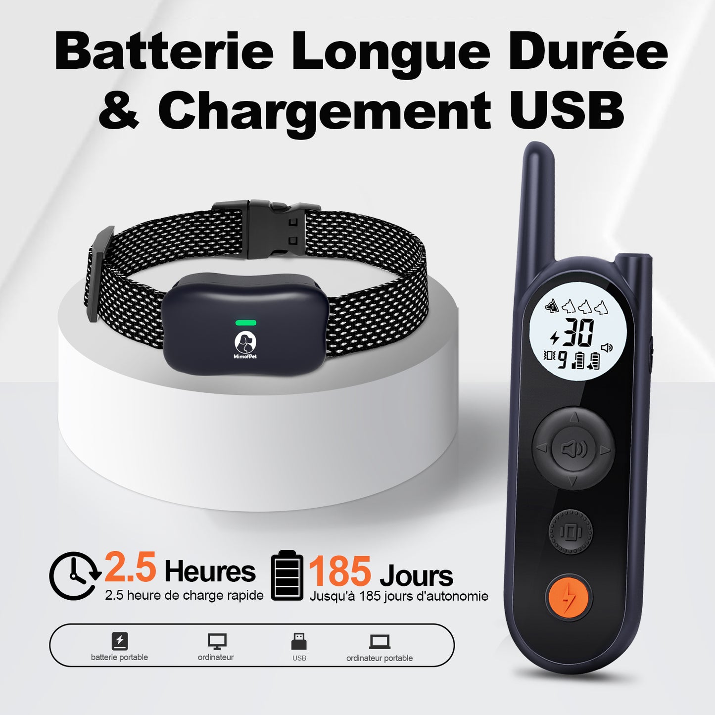Dog Shock Collar,4000Ft Range Dog Training Collar with Remote,185 Days Stand Time,Waterproof and Rechargeable E Collar with Beep, Vibration, Shock, Light and Keypad Lock for Large Medium Small Dogs