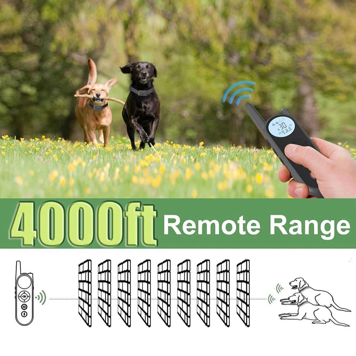 Dog Shock Collar for 2 Dogs,3/4 Mile Range Dog Training Collar with Remote,Waterproof and Rechargeable with Beep, Vibration, Safe Shock, Light and Keypad Lock Mode for Large Medium Small Dogs(X1 Grey)