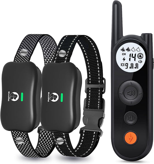 Wireless Dog Fence with Training Remote for 2 Dogs,25FT to 3500FT Electric Fence,185 Days Stand Time Dog Shock Collar with 3 Training Modes,Keypad Lock,Light and Waterproof for Large Medium Small Dog