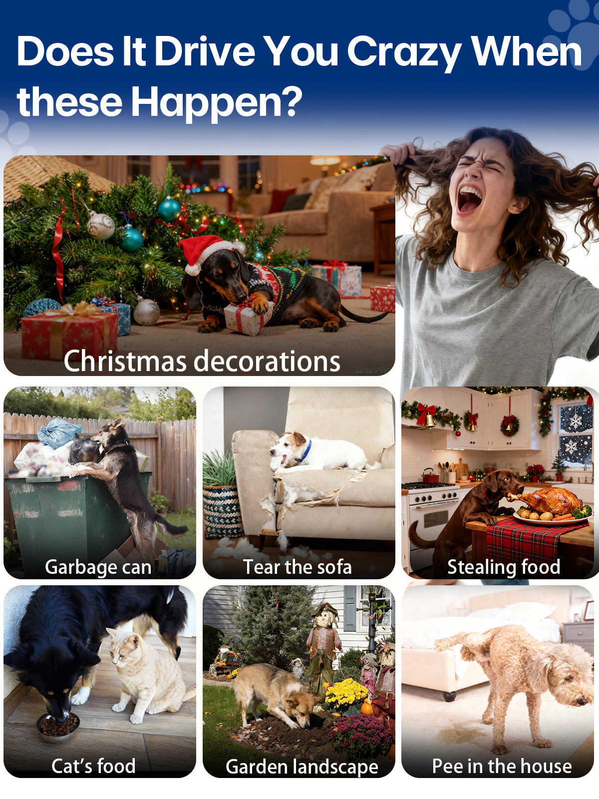 MIMOFPET Wireless Pet Barrier - Indoor Outdoor Waterproof Barrier with Adjustable Range up to 8.2 ft,Adjustable Safe Static Intensity, Rechargeable Color Display Boundary Fence System for Dogs(Black)