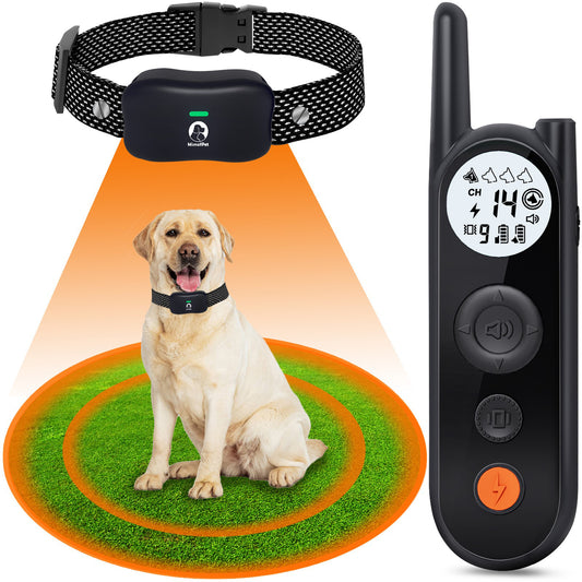 Wireless Dog Fence System with Training Remote,25FT to 3500FT Electric Fence,Rechargeable Dog Shock Collar with 3 Training Modes,Keypad Lock,Light and Waterproof for Large Medium Small Dogs