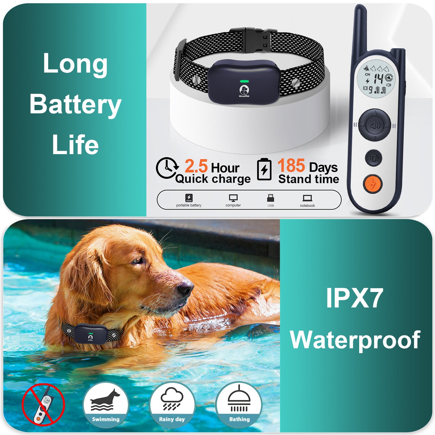 Wireless Dog Fence System - Covers up to 856-Acre Wireless Dog Collar Fence System,6000FT Training Collar with Remote,Electric Dog Fence with 3 Training Modes for dogs