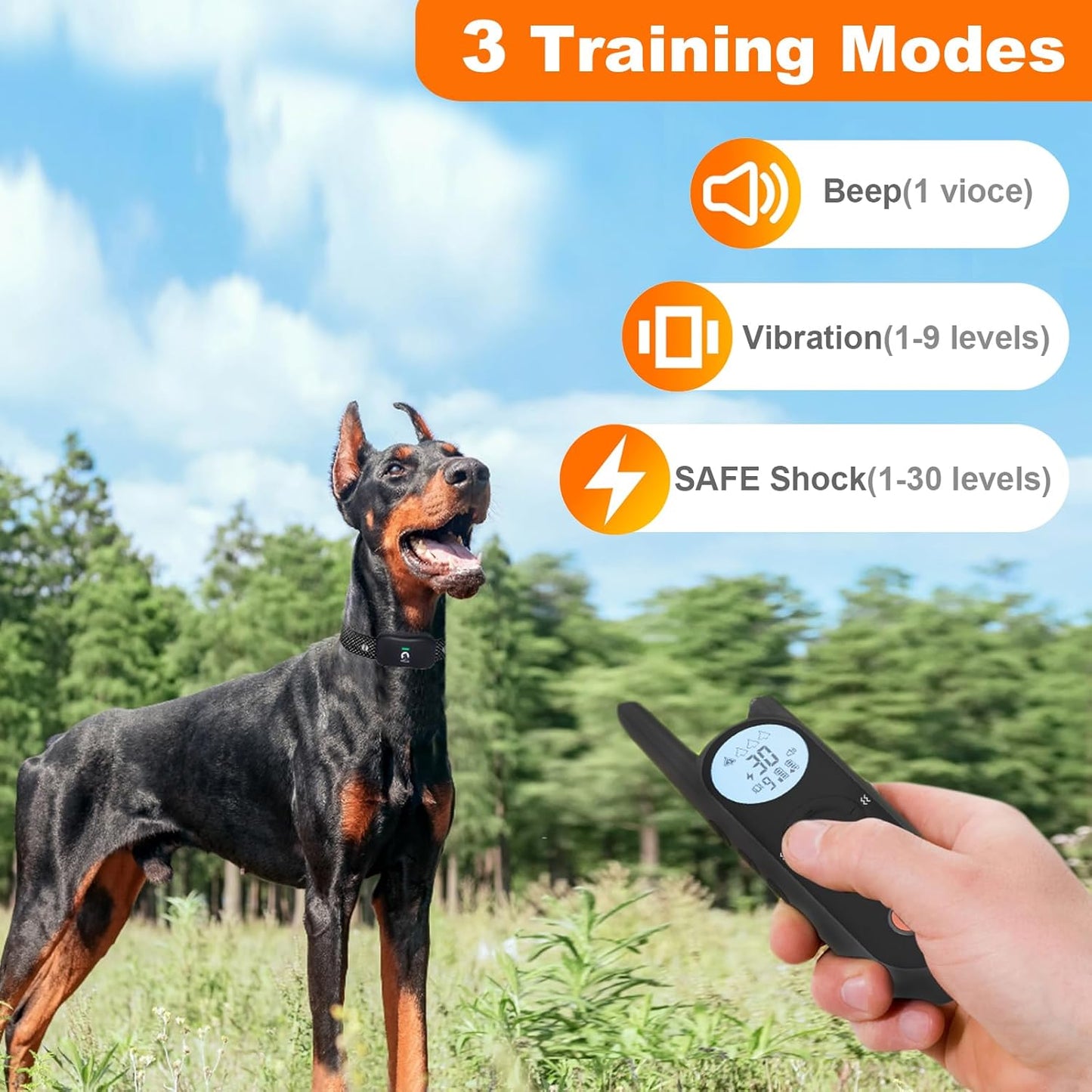 Wireless Dog Fence System with Training Remote - Up to 3500ft Adjustable Electric Fence for Dogs,Waterproof Dog Training Collar Rechargeable,Pet Containment System for Large Medium Dogs
