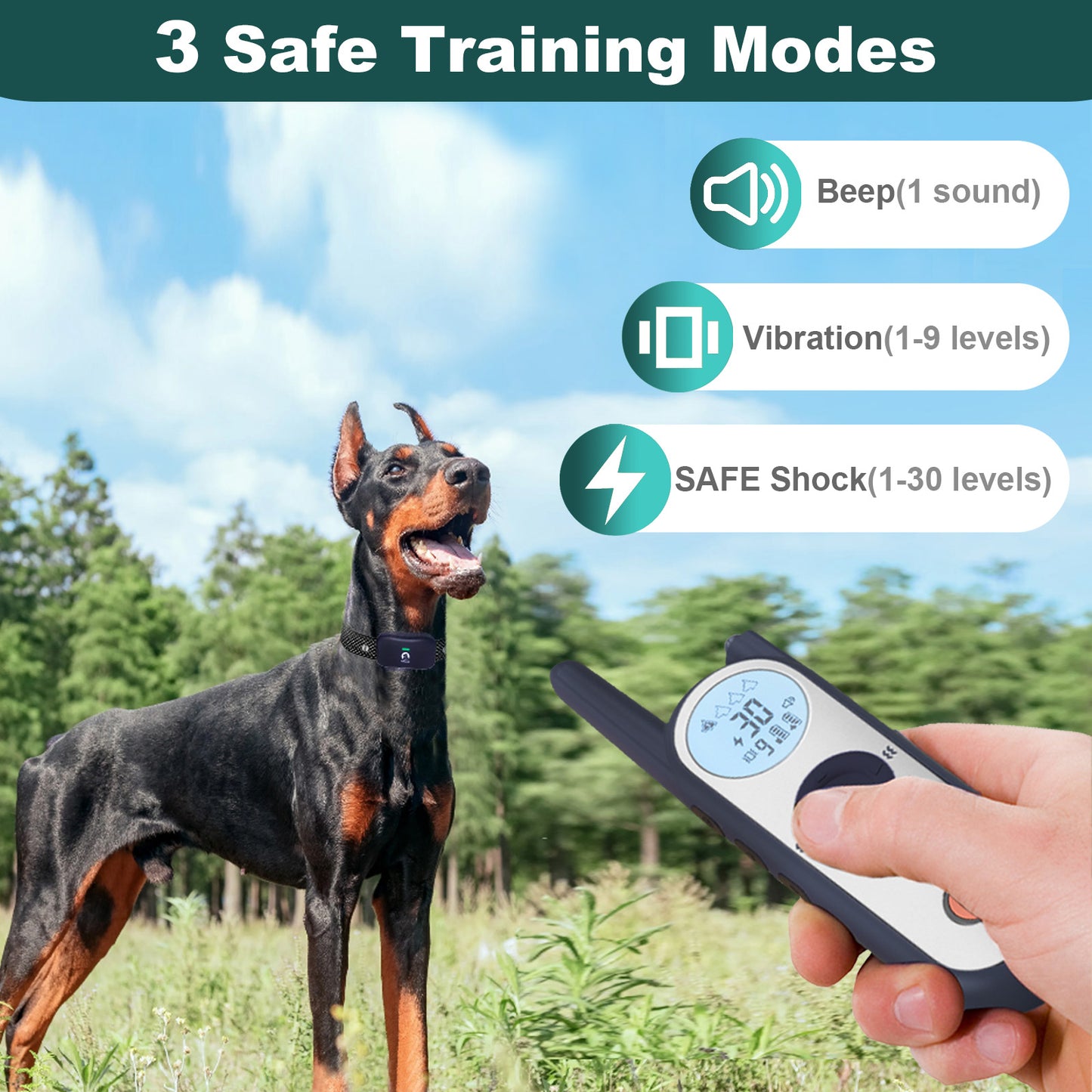Wireless Dog Fence System - Covers up to 856-Acre Wireless Dog Collar Fence System,6000FT Training Collar with Remote,Electric Dog Fence with 3 Training Modes for dogs