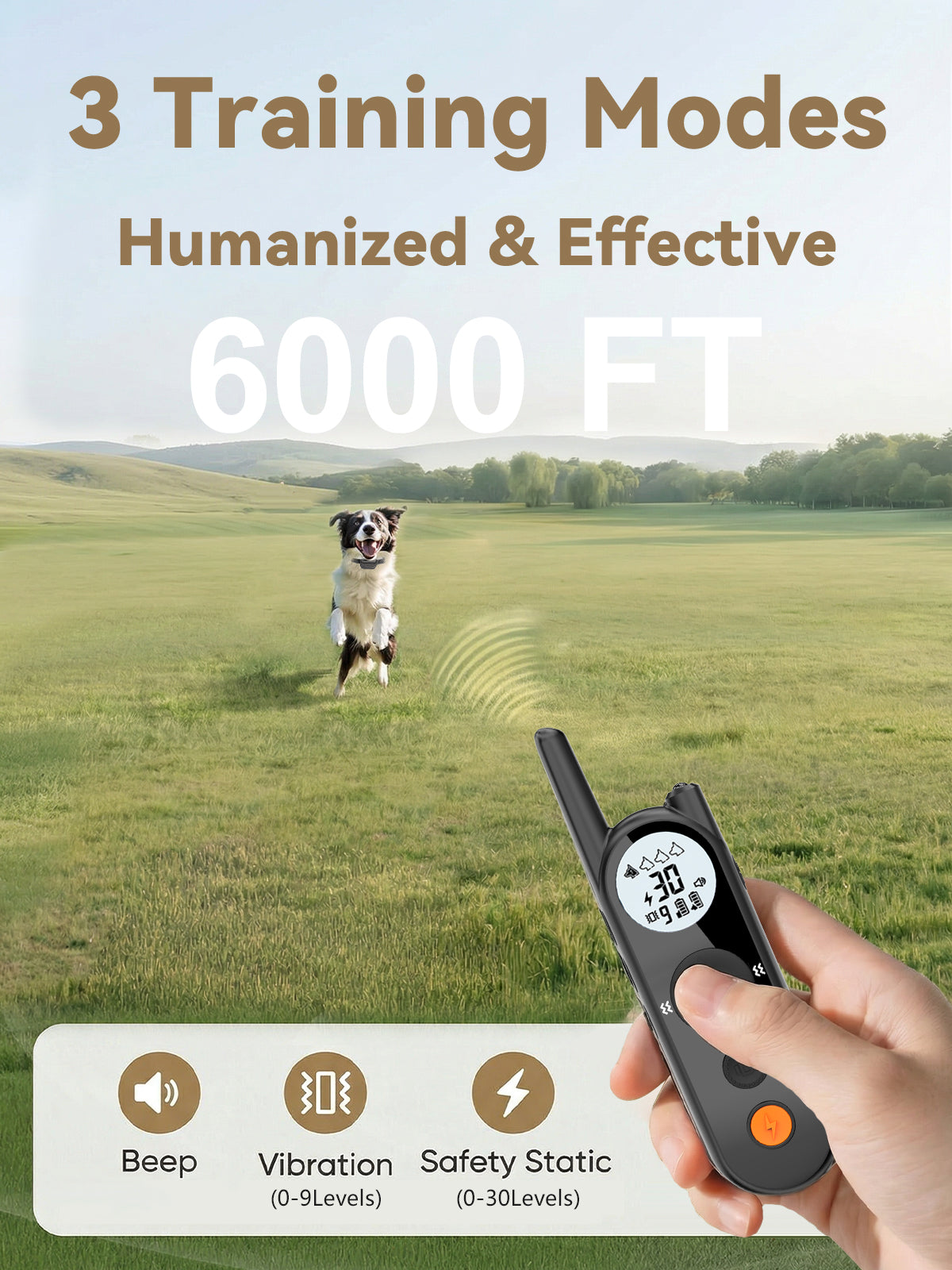 MIMOFPET Wireless Dog Fence for Small Dogs- Up to 3500ft Adjustable Electric Fence,Waterproof Training Collar Rechargeable,Pet Containment System for Small Breed