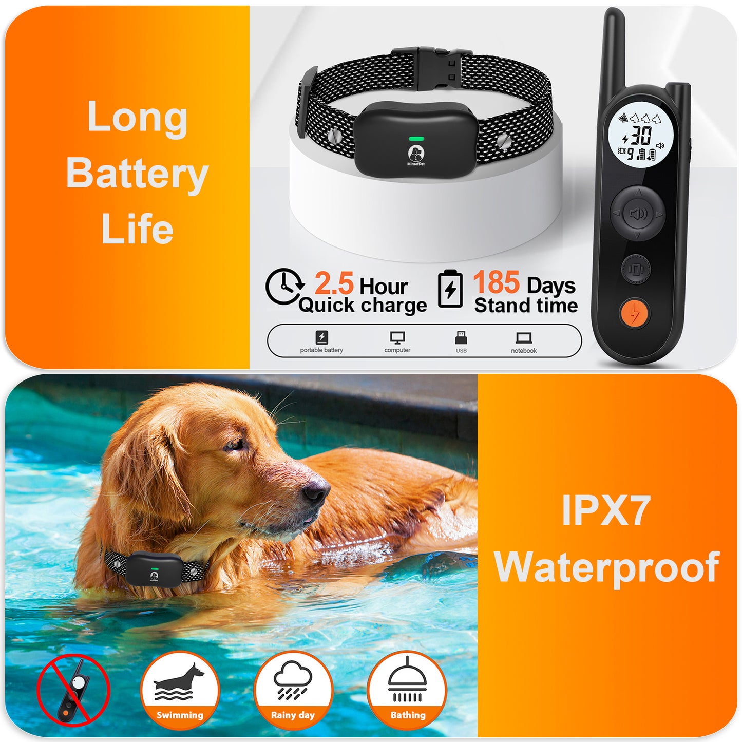 Wireless Dog Fence System with Training Remote,25FT to 3500FT Electric Fence,Rechargeable Dog Shock Collar with 3 Training Modes,Keypad Lock,Light and Waterproof for Large Medium Small Dogs