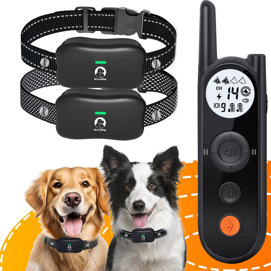 MIMOFPET Wireless Dog Fence For 2 Dogs-Black