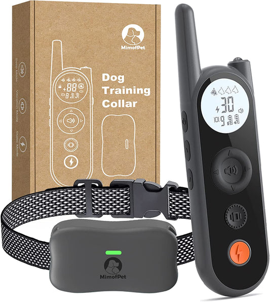 Dog Training Collar with Remote, 3/4 Mile Range Dog Shock Collar,Waterproof and Rechargeable with Beep, Vibration, Safe Shock, Light and Keypad Lock Mode for Large Medium Small Dogs